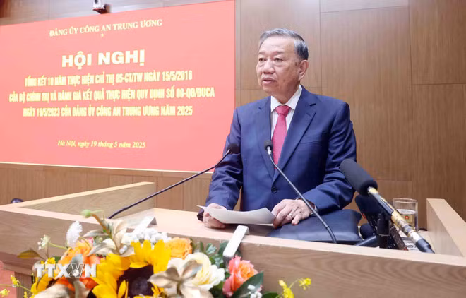 Tổng Bí thư Tô Lâm phát biểu chỉ đạo. (Ảnh: Phạm Kiên/TTXVN)