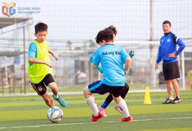 Rèn luyện sức khoẻ, theo đuổi đam mê với trái bóng ở CLB Halong Kids cũng là lựa chọn thú vị được nhiều học sinh quan tâm dịp hè.