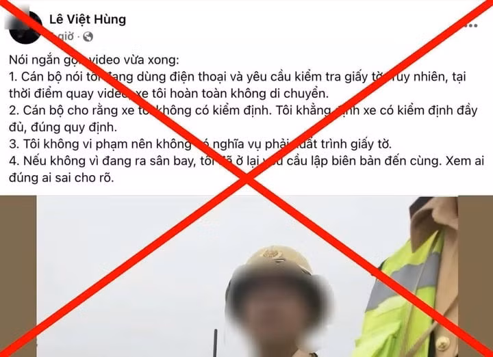 Video do Lê Việt Hùng tự quay và chia sẻ lên mạng xã hội. (Ảnh chụp màn hình).