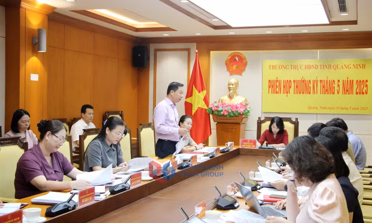 Đồng chí Lê Văn Ánh, Phó Chủ tịch HĐND tỉnh, phát biểu tại hội nghị.