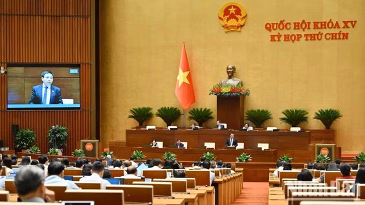 Bộ trưởng Tài chính Nguyễn Văn Thắng phát biểu. (Ảnh: THỦY NGUYÊN)