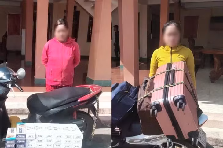 Hai phụ nữ giả thợ trang điểm để vận chuyển thuốc lá lậu. Ảnh: CALA