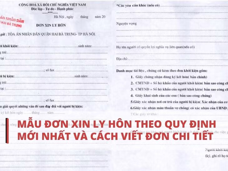 Những thông tin quan trọng trên đơn xin ly hôn thuận tình