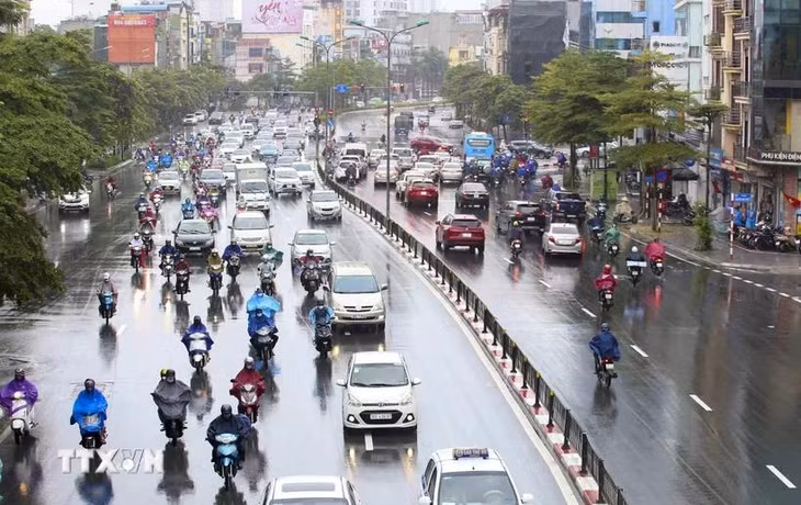 Mưa dông diễn ra tại nhiều khu vực. (Ảnh: Tuấn Đức/TTXVN)