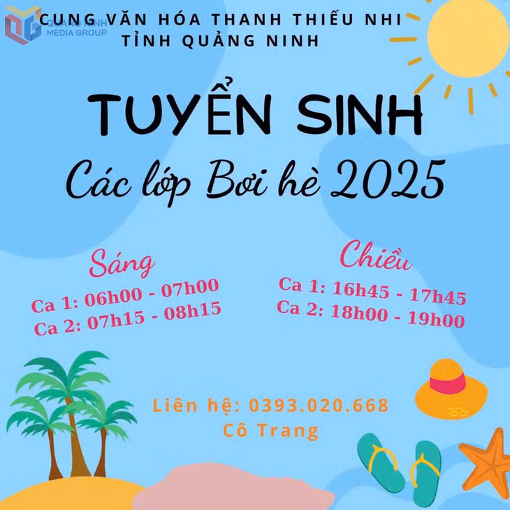 Nhiều lớp học bơi được tổ chức trong dịp hè.