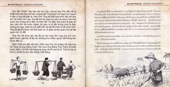 Sách "Bác Hồ ở Thái Lan" bản song ngữ Việt-Thái. (Ảnh: PV/Vietnam+)