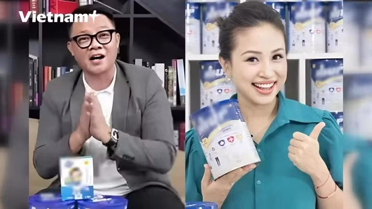 Biên tập viên Quang Minh và MV Vân Hugo bị xử phạt do sai phạm trong quảng cáo. (Ảnh chụp màn hình)