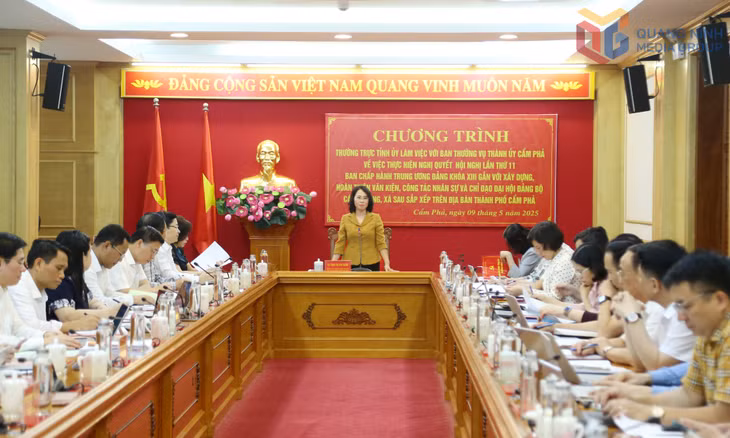 Đồng chí Trịnh Thị Minh Thanh, Phó Bí thư Thường trực Tỉnh ủy, Chủ tịch HĐND tỉnh, kết luận cuộc làm việc. 