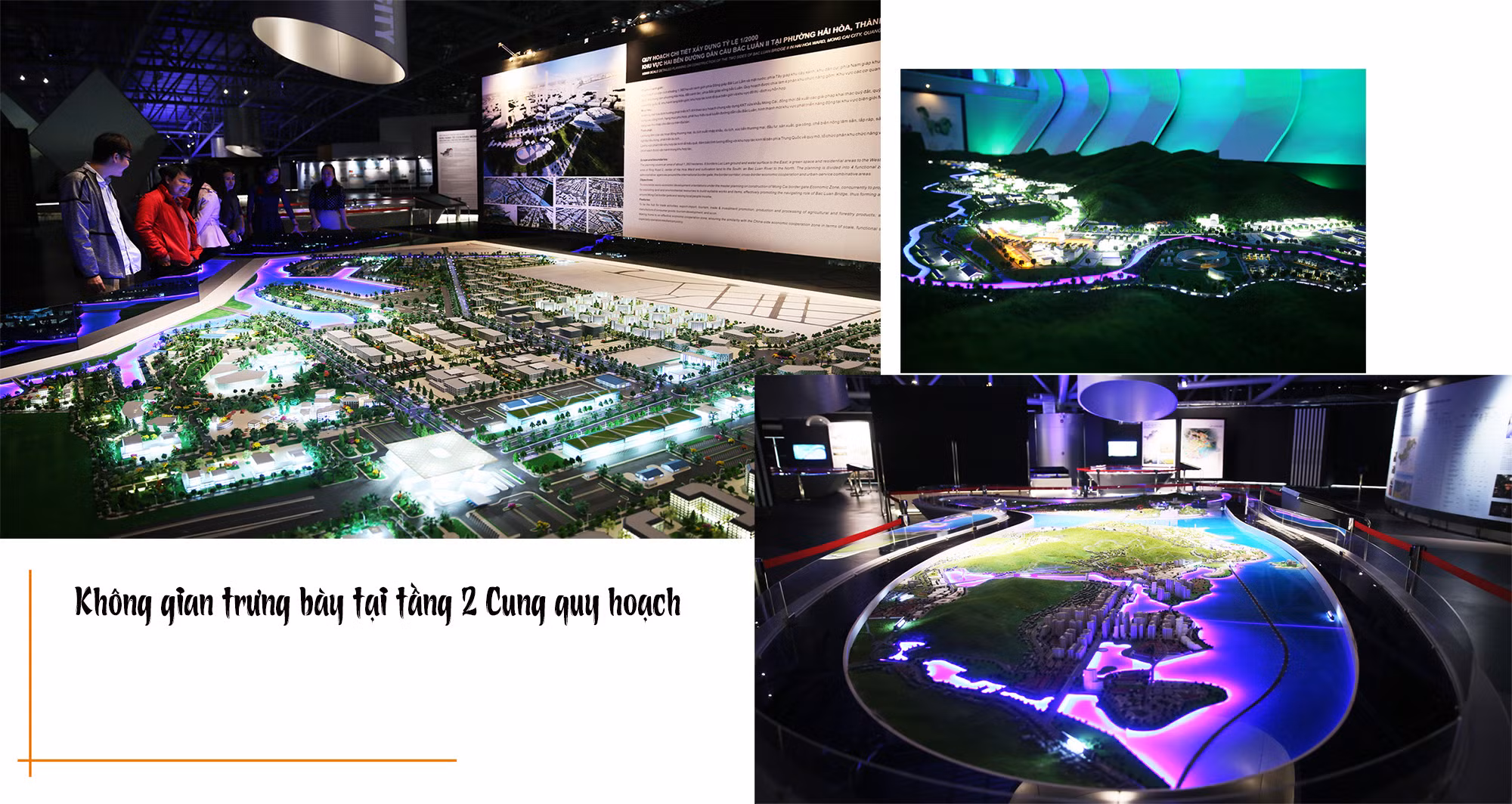 Khu trưng bày tầng 2 là các quy hoạch chiến lược của tỉnh được trình chiếu bằng mô hình và hệ thống đèn thông minh
