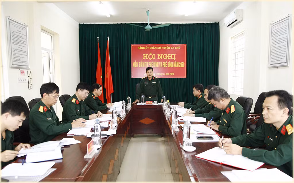 Đảng ủy Quân sự huyện Ba Chẽ tổ chức hội nghị kiểm điểm tự phê bình và phê bình năm 2020.