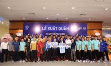 Lễ xuất quân đội bóng đá Quảng Ninh FC tham gia giải hạng Ba quốc gia, tháng 10-2024