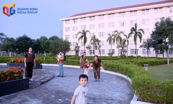 Môi trường trong KCN Hải Yên (phường Móng Cái 3) được xanh hóa, đảm bảo cho các gia đình có không gian sinh hoạt thoải mái.