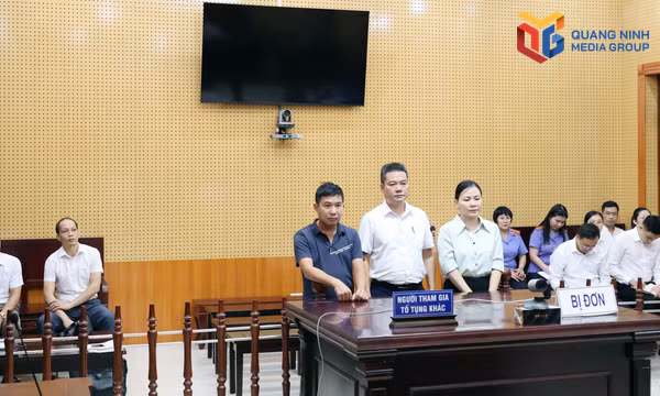 Quang cảnh phiên tòa xét xử vụ kiện công ích do Viện Kiểm sát nhân dân khu vực 6 - Quảng Ninh khởi kiện Công ty TNHH Đăng Quyền (xã Quảng Hà) liên quan đến việc nợ đóng BHXH, theo Nghị quyết số 205/2025/QH15 của Quốc hội, tháng 9/2026.