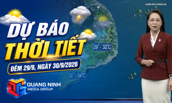 Dự báo thời tiết đêm 29, ngày 30/9/2026