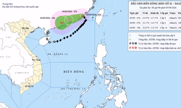 Tin bão gần Biển Đông (Cơn bão số 05)