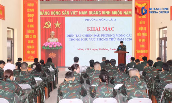 Phường Móng Cái 3 tổ chức diễn tập chiến đấu trong khu vực phòng thủ năm 2026