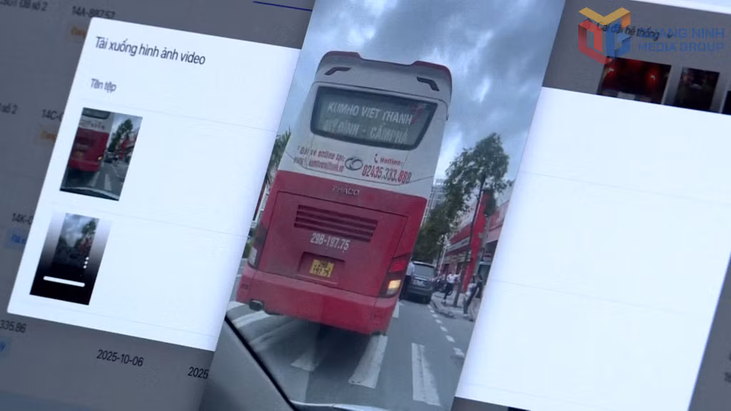 Một trường hợp xe khách dừng đỗ không đúng nơi quy định được ghi nhận từ phản ánh của quần chúng nhân dân.