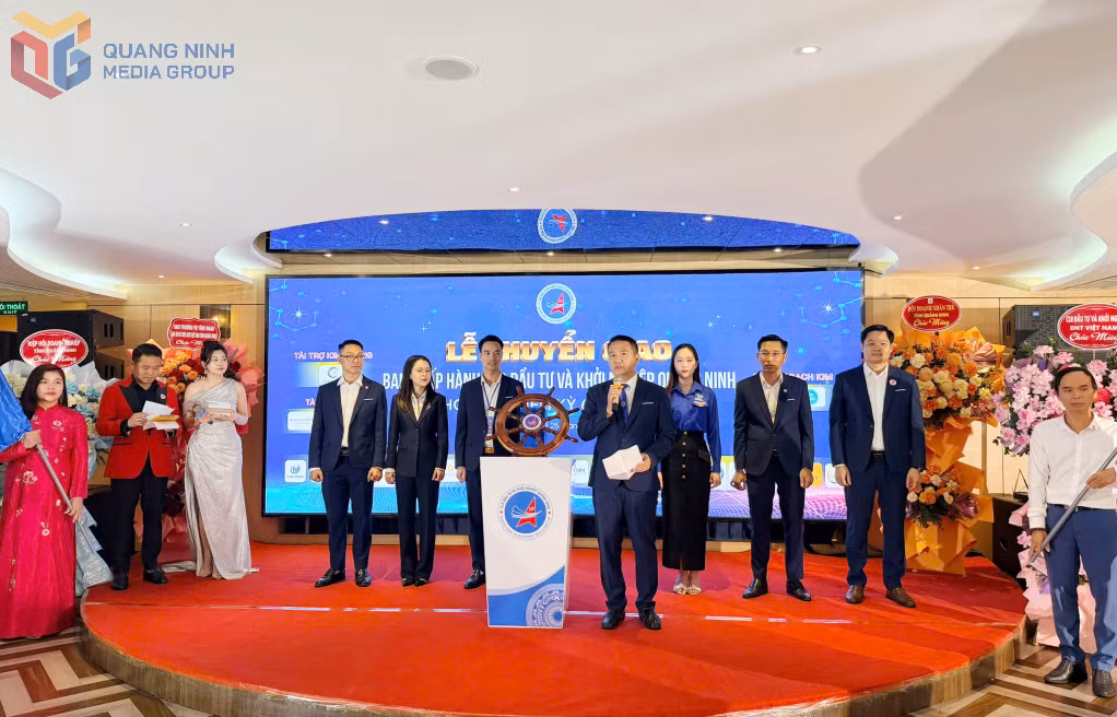 Tân Chủ tịch CLB Đầu tư và khởi nghiệp tỉnh Quảng Ninh phát biểu tại buổi lễ.