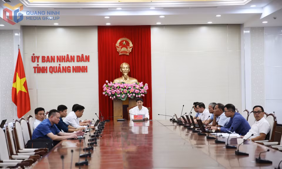 Đồng chí Nguyễn Văn Công, Phó Chủ tịch UBND tỉnh, cùng các sở, ngành liên quan tham dự tại điểm cầu Quảng Ninh.