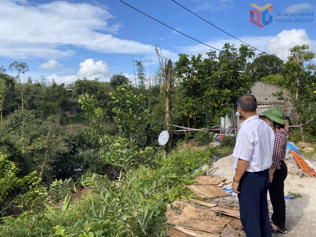 Hộ dân tại thôn Phú Cường, xã Tiên Yên đã di dời khỏi khu sạt lở.