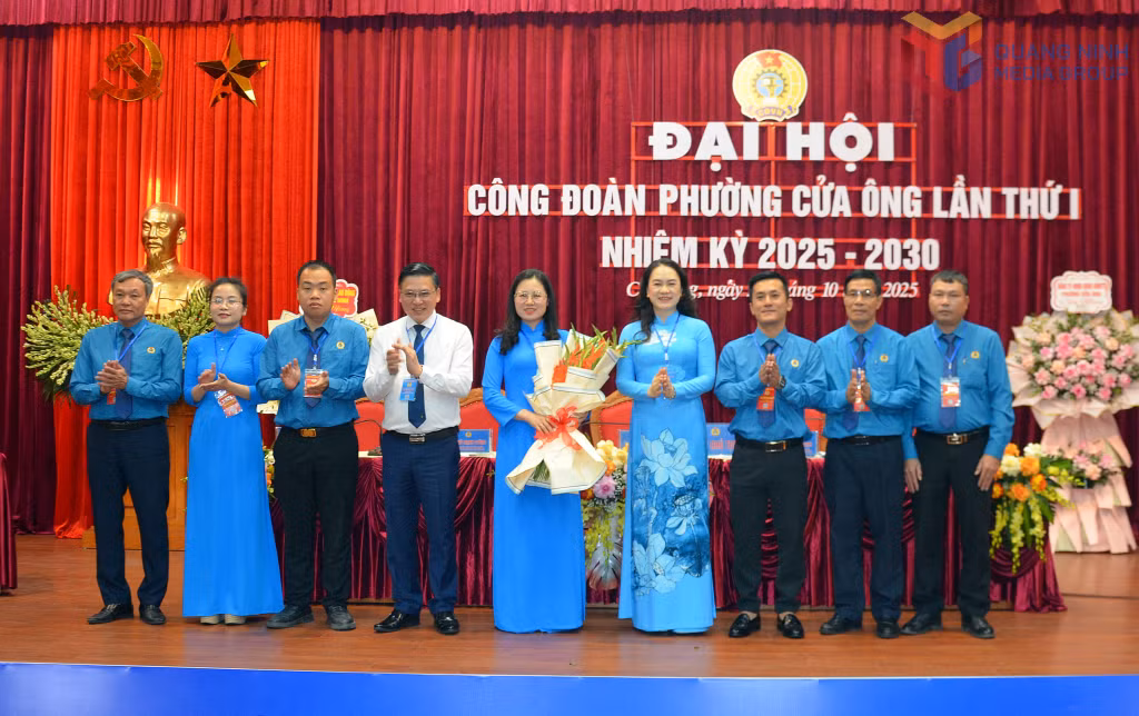 Ban Cháp hành Công đoàn phường Cửa Ông lần thứ I, nhiệm kỳ 2025-2030 ra mắt Đại hội.