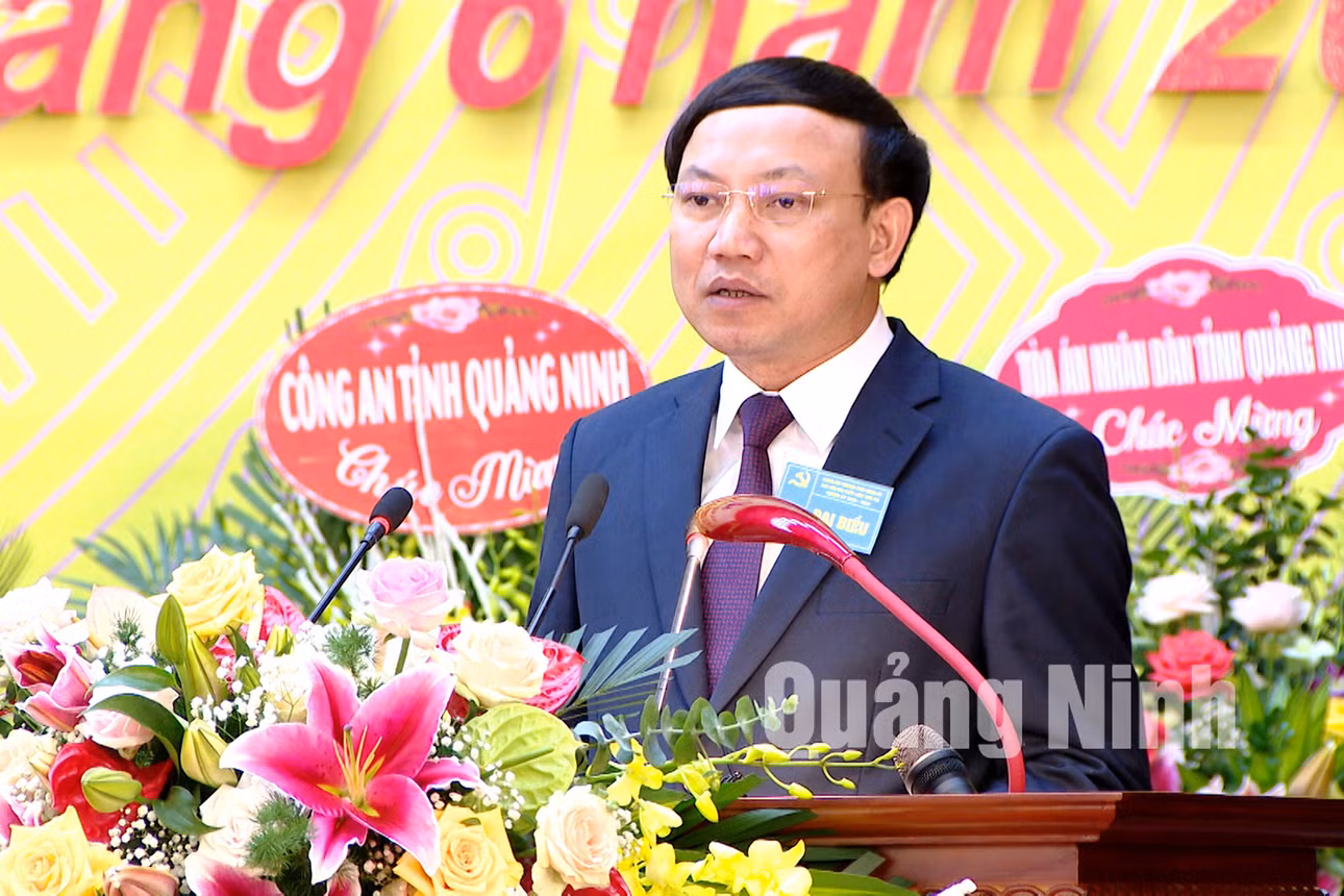 Đồng chí Nguyễn Xuân Ký, Bí thư Tỉnh ủy, Chủ tịch HĐND tỉnh, phát biểu chỉ đạo tại đại hội (6-2020). Ảnh: Thu Chung