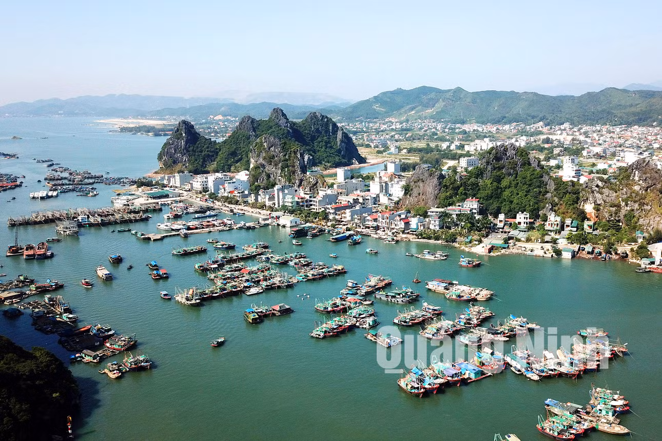 Thị trấn Cái Rồng (huyện Vân Đồn) (2-2020). Ảnh: Đỗ Phương