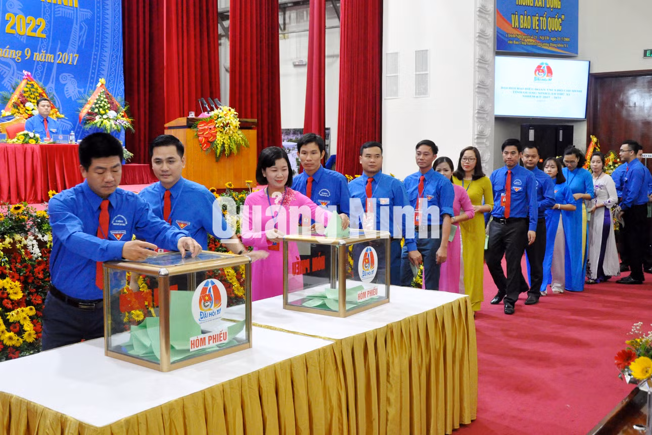 Các đại biểu bầu Đoàn đại biểu đi dự ĐHĐB Đoàn toàn quốc lần thứ XI.
