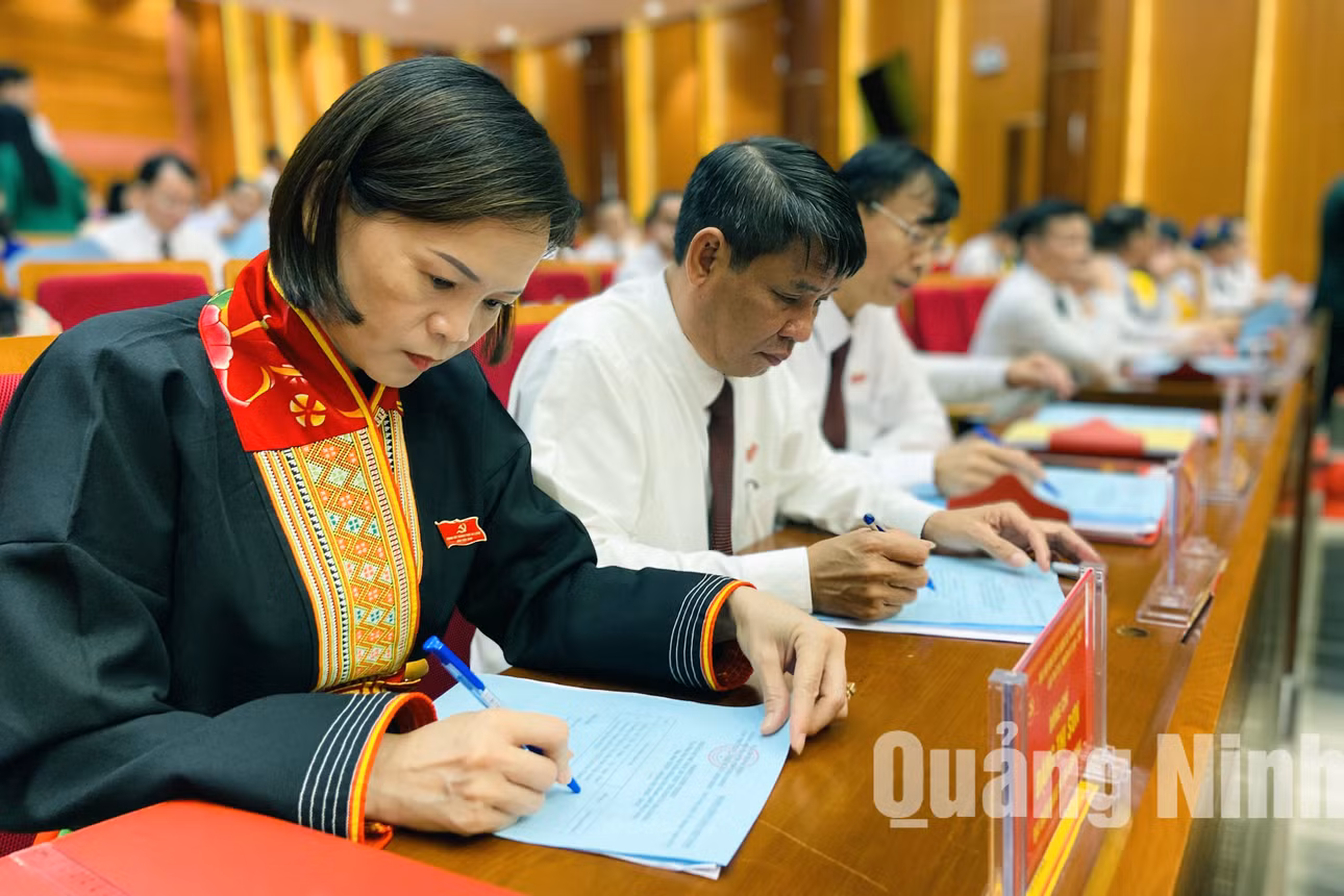 Các đại biểu phát huy vai trò của đảng viên trong việc lựa chọn nhân sự (7-2020). Ảnh: Thu Chung