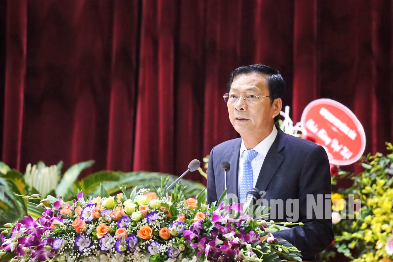 Đồng chí Nguyễn Văn Đọc, Bí thư Tỉnh ủy, Chủ tịch HĐND tỉnh phát biểu chỉ đạo tại đại hội (6-2019). Ảnh: Hùng Sơn