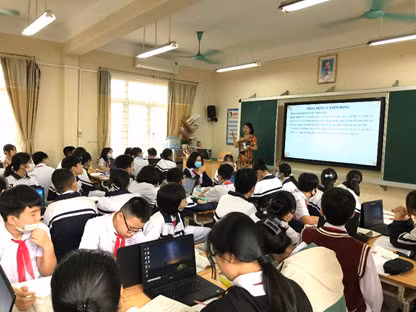 Phòng học môn tin học của Trường THCS Nguyễn Trãi.