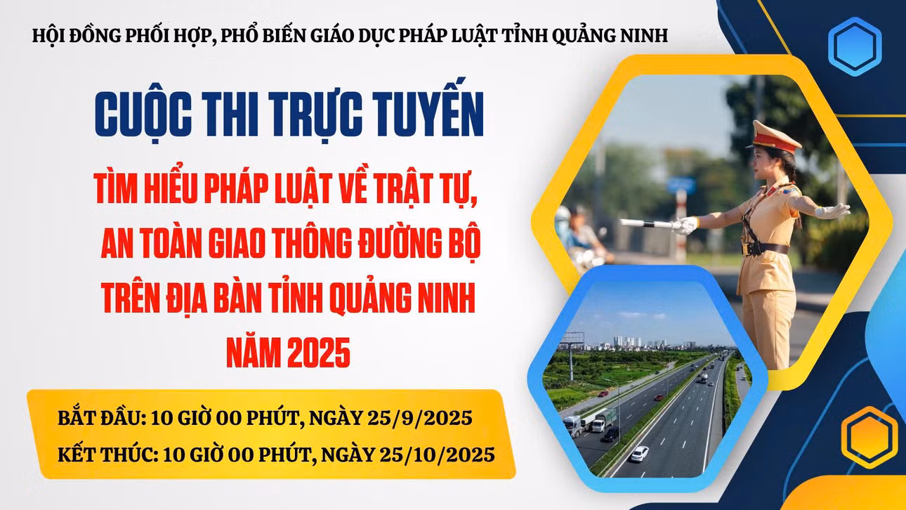 Cuộc thi trực tuyến “Tìm hiểu pháp luật về trật tự, ATGT đường bộ trên địa bàn tỉnh Quảng Ninh”