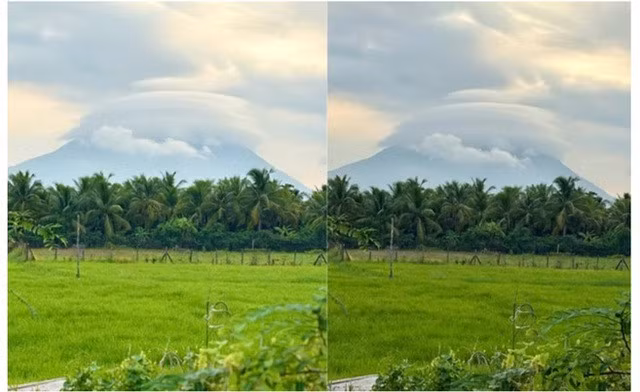 Hình ảnh mây đĩa bay sáng nay xuất hiện ở núi Bà Đen.