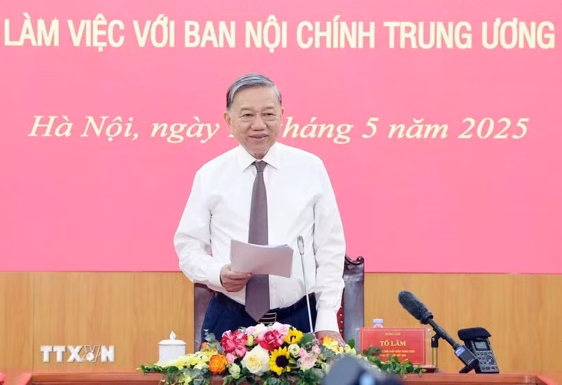 Tổng Bí thư Tô Lâm phát biểu. (Ảnh: Thống Nhất/TTXVN)