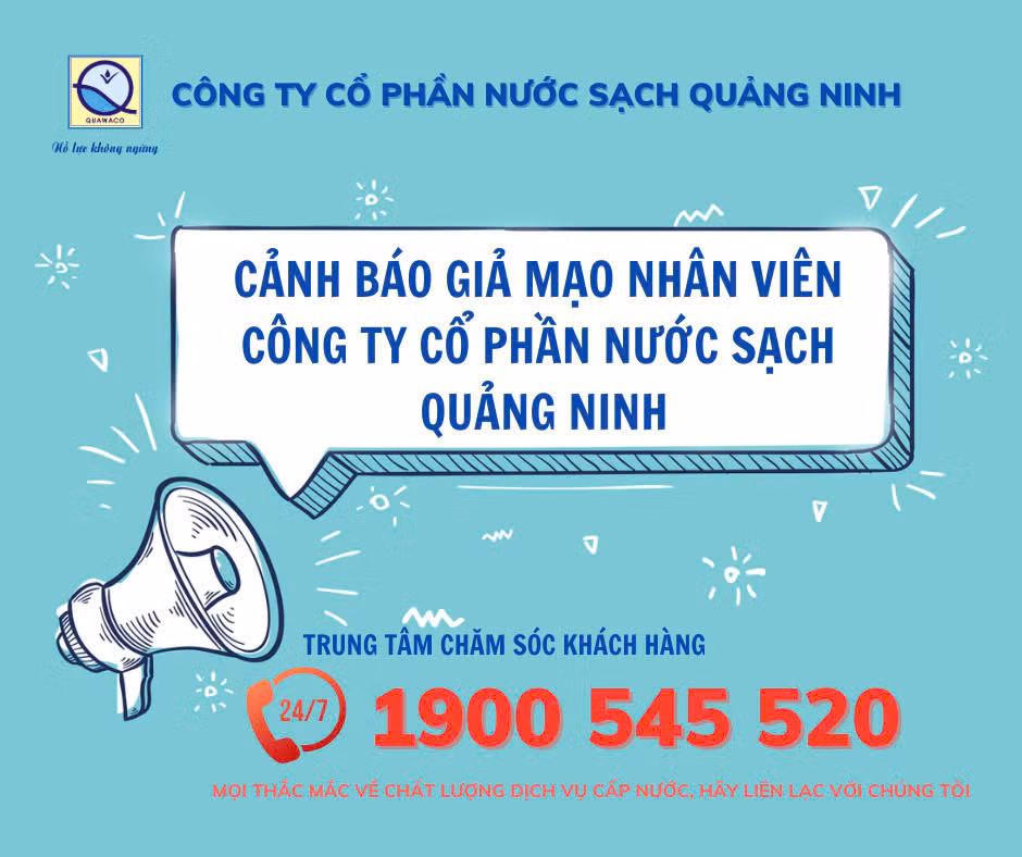 Công ty Cổ phần Nước sạch Quảng Ninh cảnh báo lừa đảo ảnh 1 Công ty Cổ phần Nước sạch Quảng Ninh cảnh báo lừa đảo ảnh 1