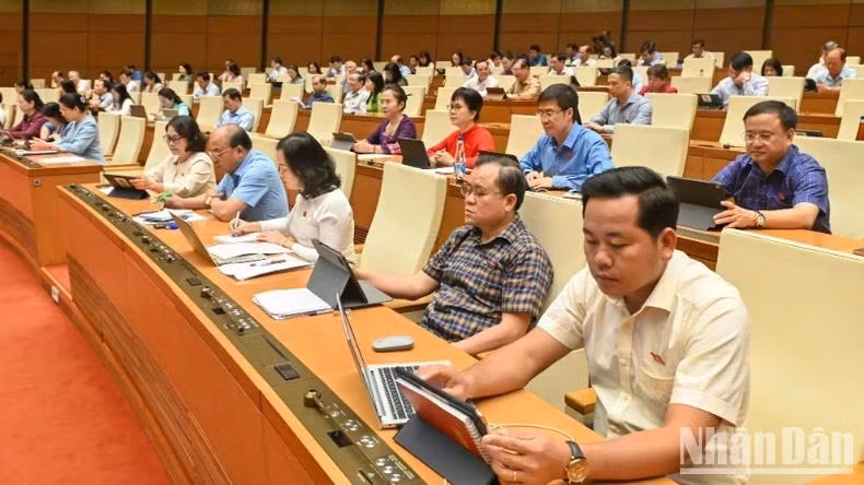Các đại biểu dự phiên họp. (Ảnh: BÙI GIANG)