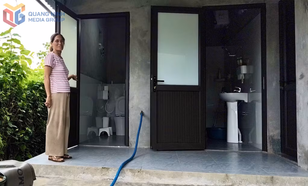Công trình nhà tiêu hợp vệ sinh của người dân xã Quảng Minh, huyện Hải Hà.