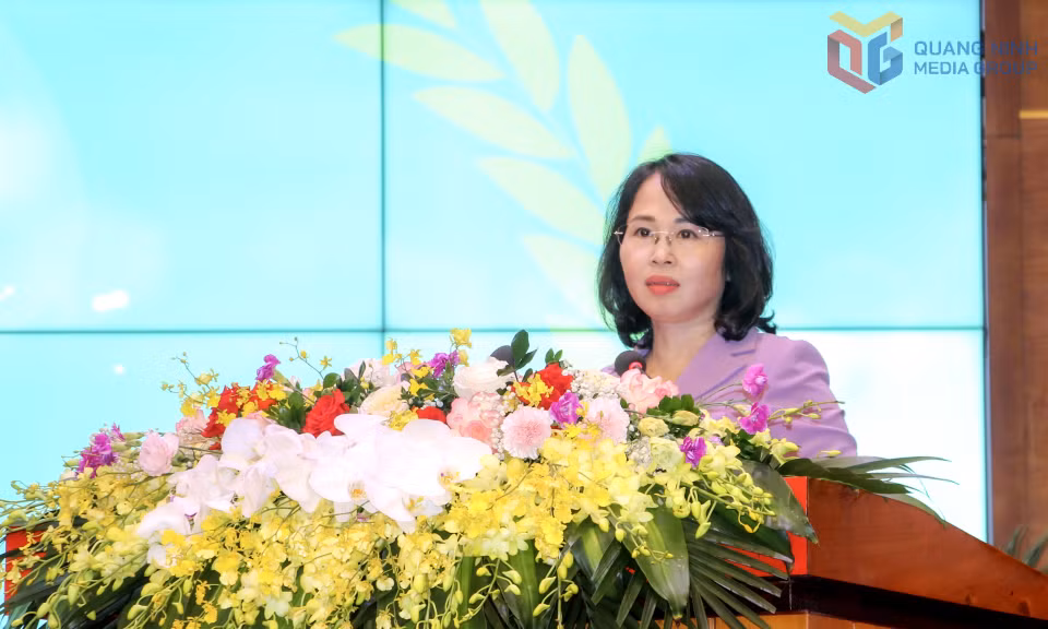 Đồng chí Trịnh Thị Minh Thanh, Phó Bí thư Thường trực Tỉnh ủy, Chủ tịch HĐND tỉnh, phát biểu tại hội nghị.
