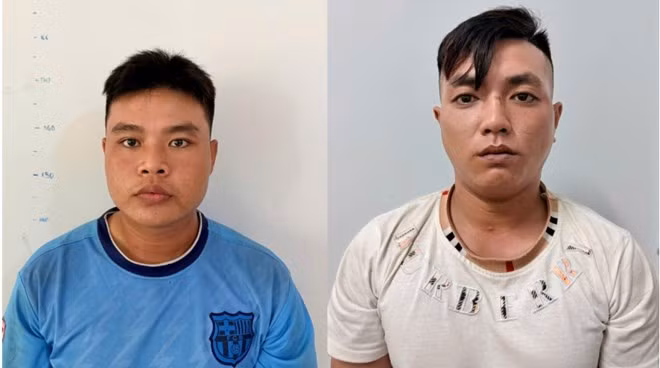 2 đối tượng bị khởi tố, tạm giam để điều tra về hành vi cướp giật tài sản. Ảnh: CACC
