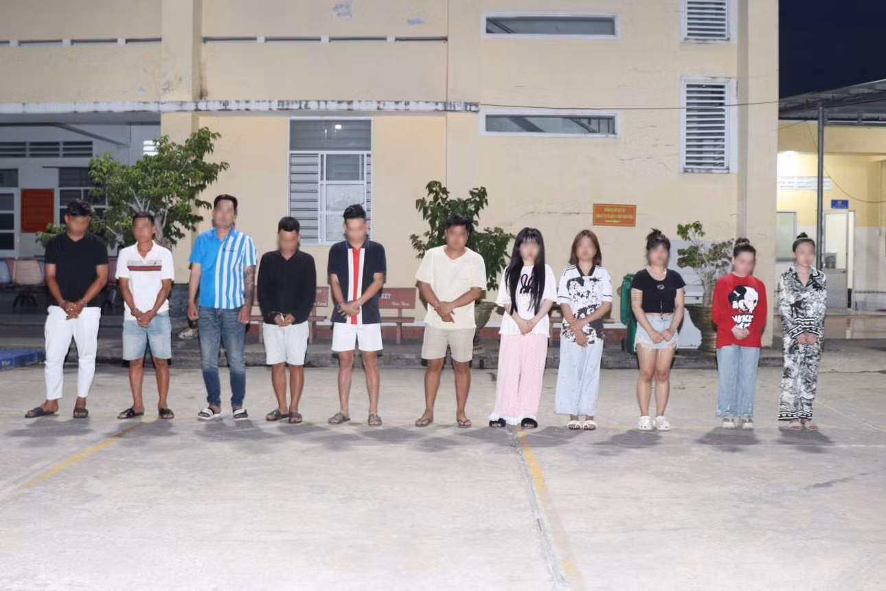 Các đối tượng tại cơ quan Công an. Ảnh: Công an cung cấp