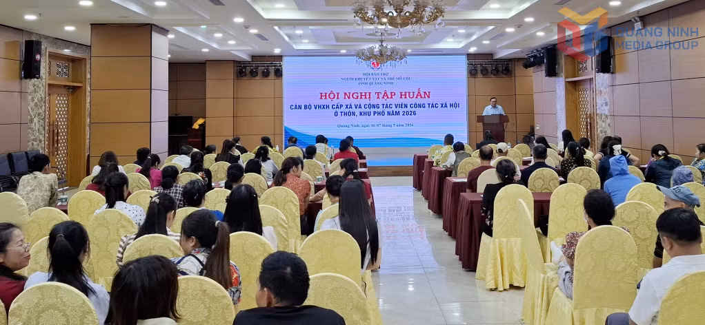 Hội nghị tập huấn cán bộ văn hóa xã hội cấp xã và công tác viên công tác xã hội ở thôn, khu phố do Hội Bảo trợ NKT-TMC tỉnh tổ chức tháng 5/2026.