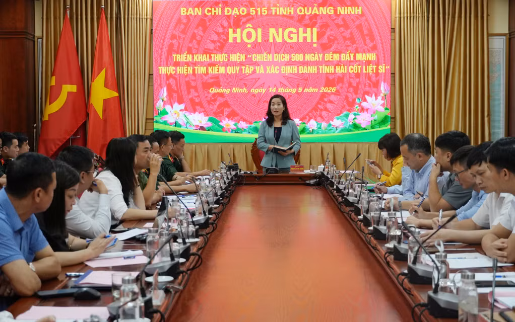 Đồng chí Nguyễn Thị Hạnh, Phó Chủ tịch UBND tỉnh, Trưởng Ban Chỉ đạo 515, phát biểu ý kiến chỉ đạo tại hội nghị.