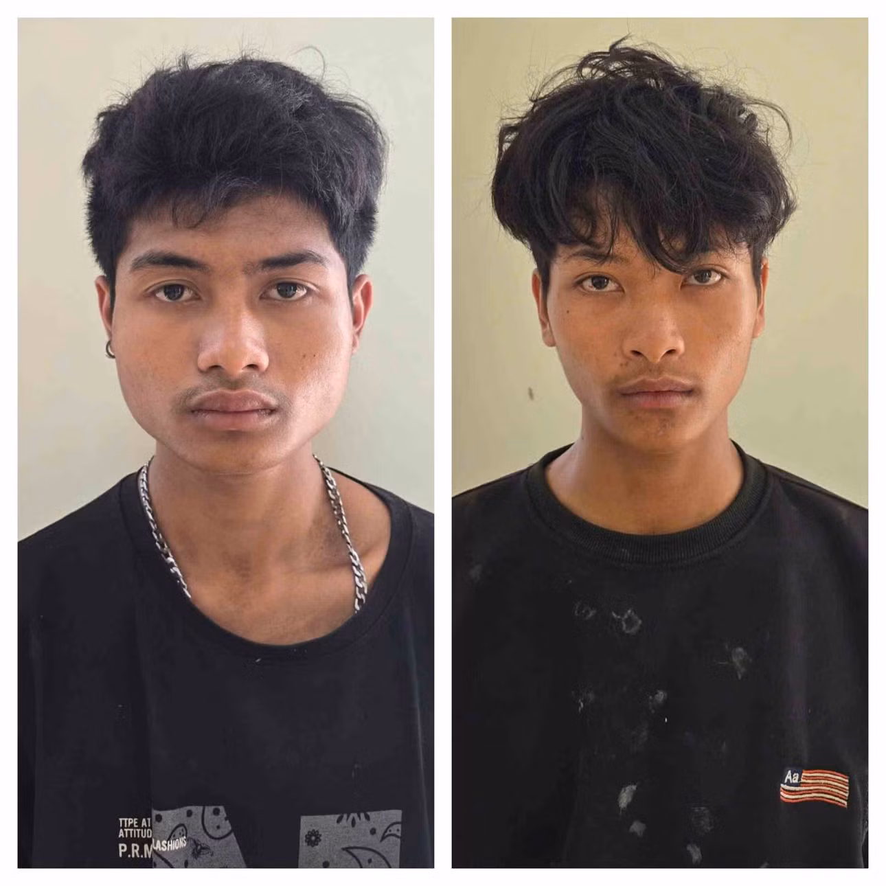 Hai đối tượng K’Linh và K’Tính bị bắt giữ để điều tra về hành vi trộm cắp xe máy. Ảnh: Công an cung cấp