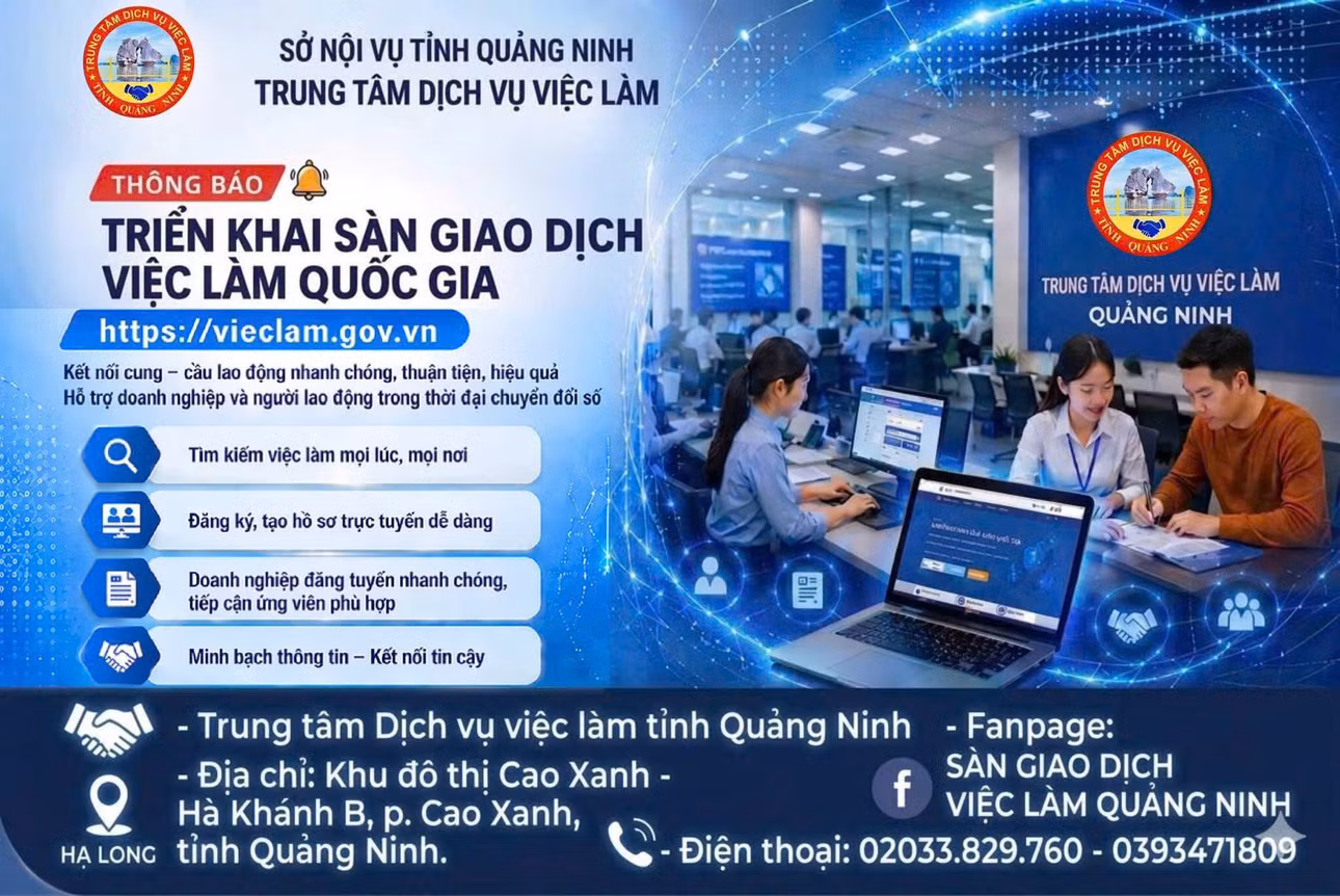 Sở Nội vụ tích cực tuyên truyền, giới thiệu đến người lao động Sàn giao dịch việc làm quốc gia (vieclam.gov.vn).