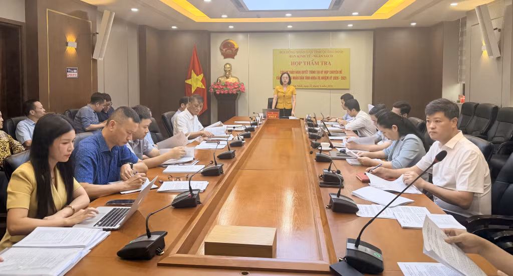 Đồng chí Vũ Ngọc Hà, Trưởng Ban Kinh tế - Ngân sách, HĐND tỉnh, phát biểu kết luận tại cuộc họp.