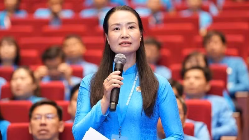 Chủ tịch Công đoàn phường Ba Đình Nguyễn Thị Thanh. (Ảnh: TRẦN HẢI)