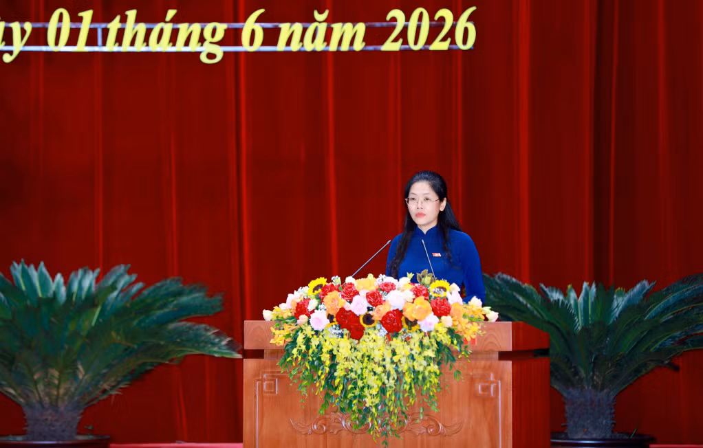 Trưởng Ban Pháp chế, HĐND tỉnh trình bày báo cáo thẩm tra của Ban.