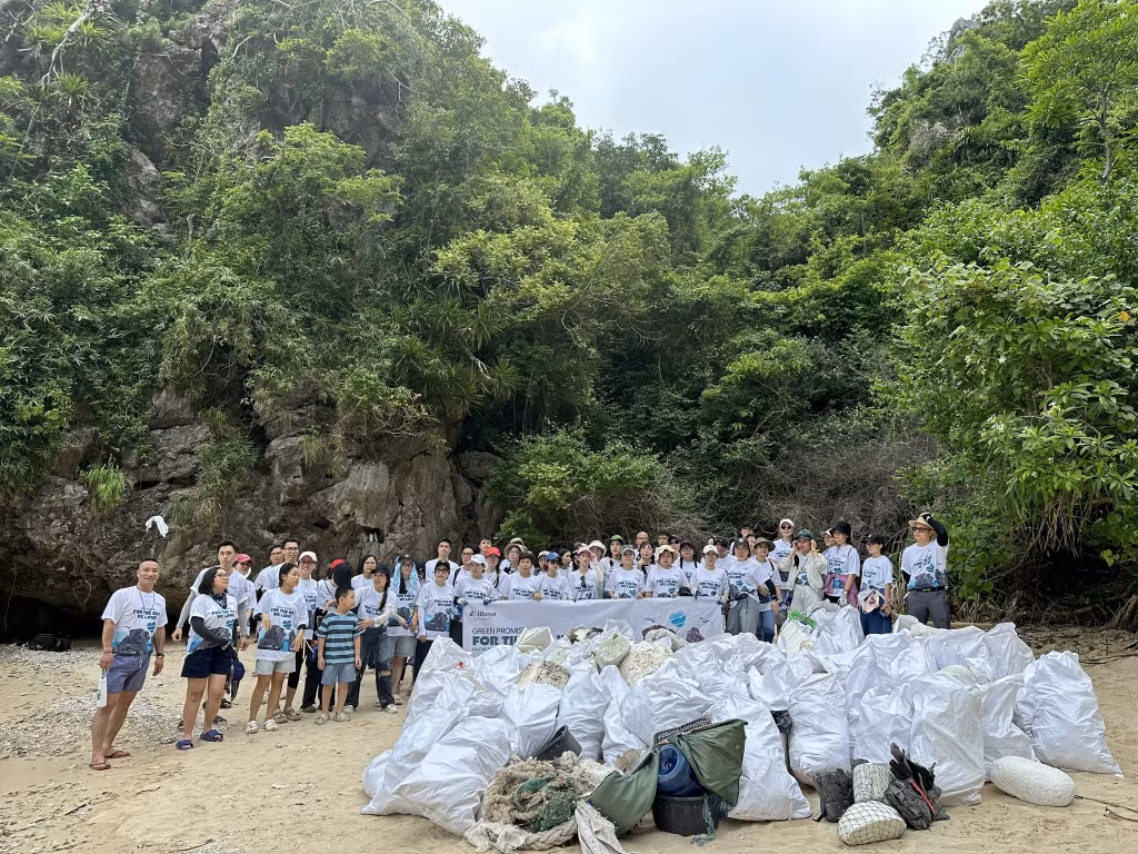 Hơn 700kg rác được thu gom, phân loại và vận chuyển về đúng nơi xử lý.