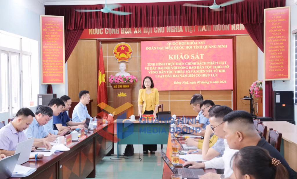 Đoàn khảo sát làm việc với xã Đông Ngũ (6-2026). Ảnh: Nguyễn Thanh