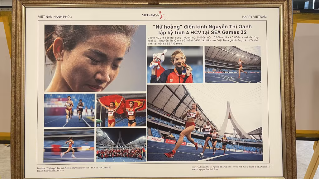 Bộ ảnh "Nữ hoàng điền kinh Nguyễn Thị Oanh lập kỳ tích 4 HCV tại SEA Games 32" của tác giả Nguyễn Tiến Anh Tuấn.